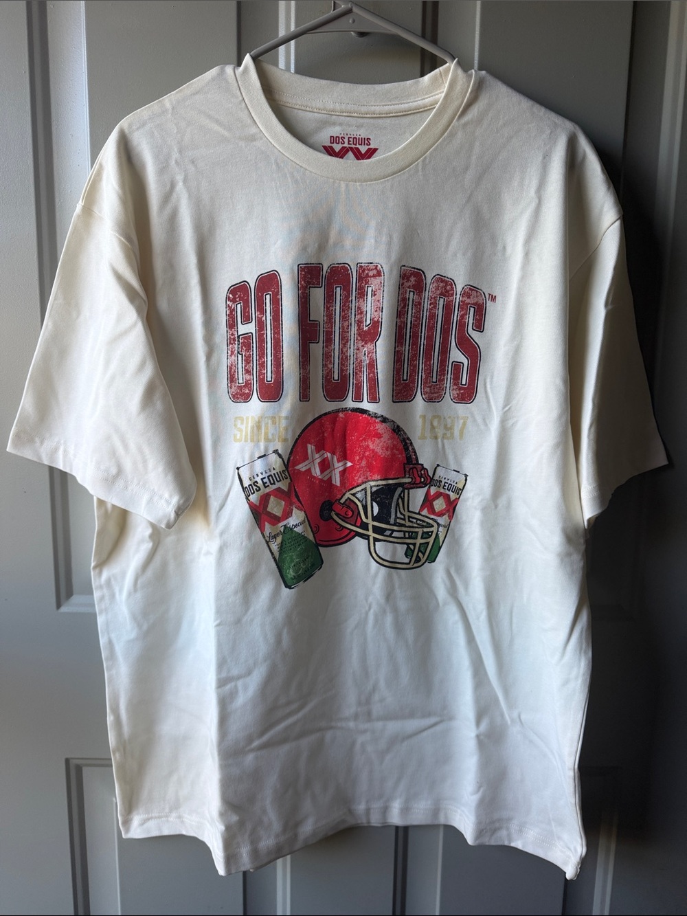 Men’s XL Dos Equis 'Go For Dos' Cream Graphic Tee